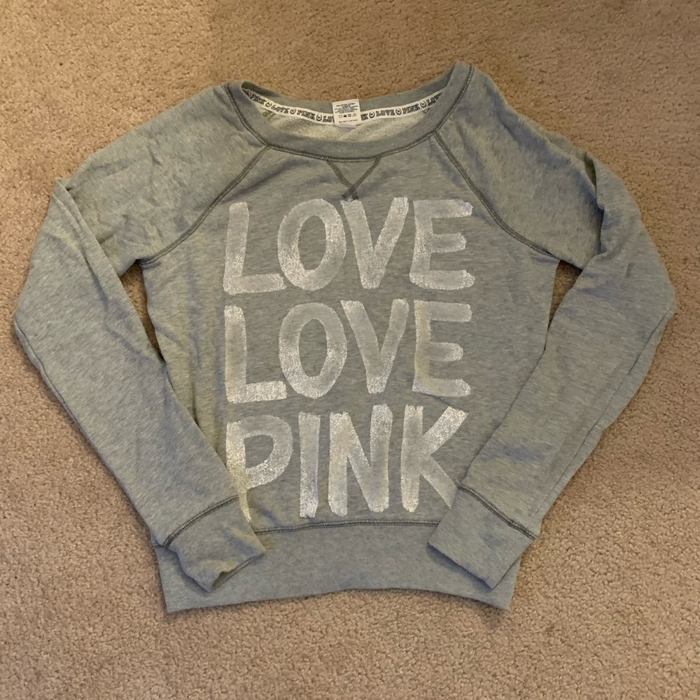 PINK Victoria’s Secret Grey Crewneck ✨
